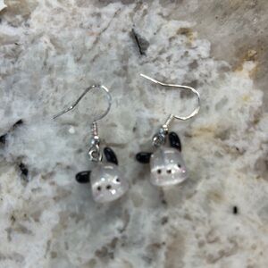 Cute Animal Earrings with Black and White Accents